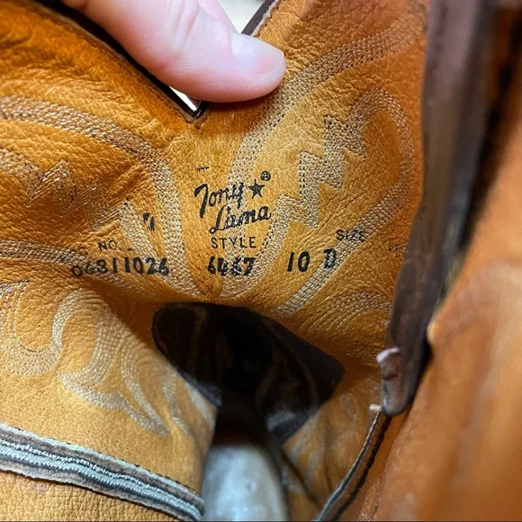 Tony Lama Vintage Western Boots sz 10D - Picture 15 of 16